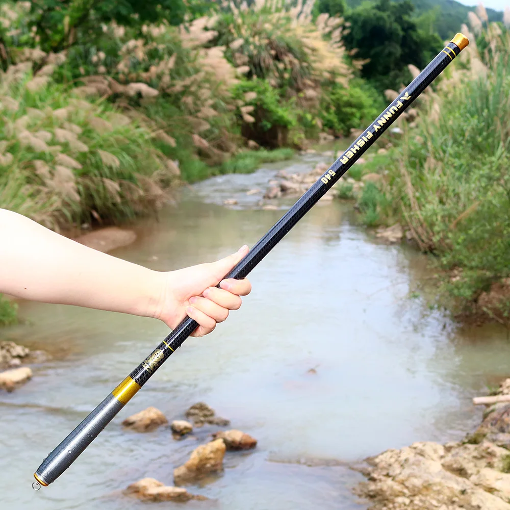 JOSBY Ultralight Telescopic Freshwater Fishing Rod Super Hard Carbon Fiber Fly Carp Stream Hand Pole Feeder3.6M4.5M5.4M6.3M7.2M