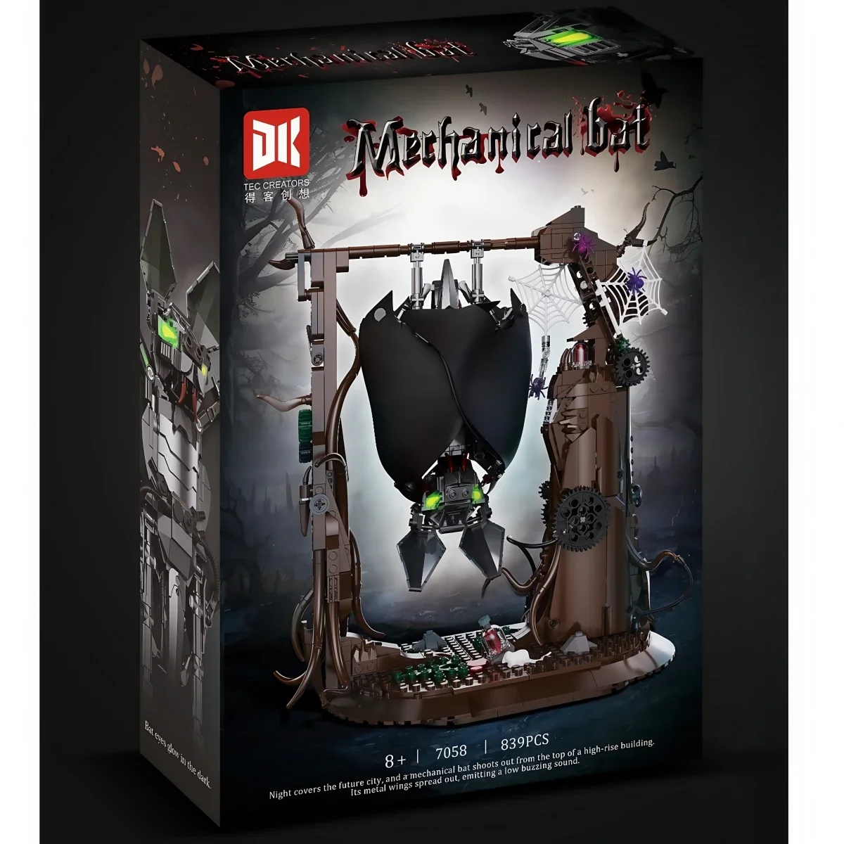 DK7058 839pcs MOC Idea Technical Mechanical Bionic Bat Building Blocks Bricks Assembling Toys for Boys Christmas Gift Set