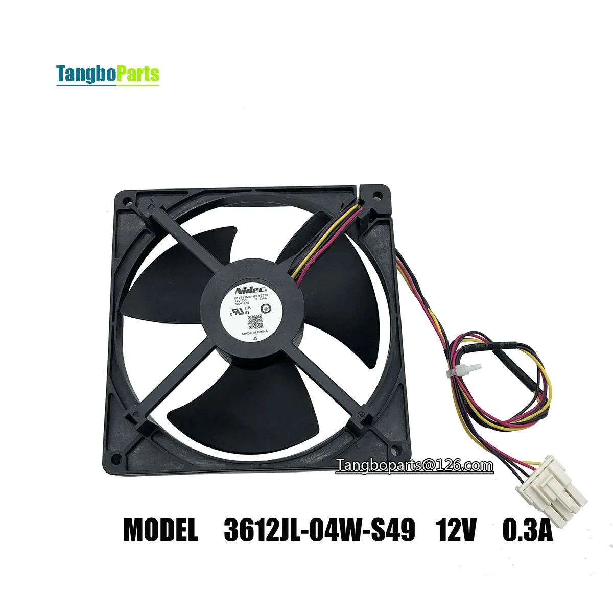 Refrigerator Accessories MODEL 3612JL-04W-S49 12V 0.3A 9.2cm Motor Fan For Samsung Fridge Refrigerator