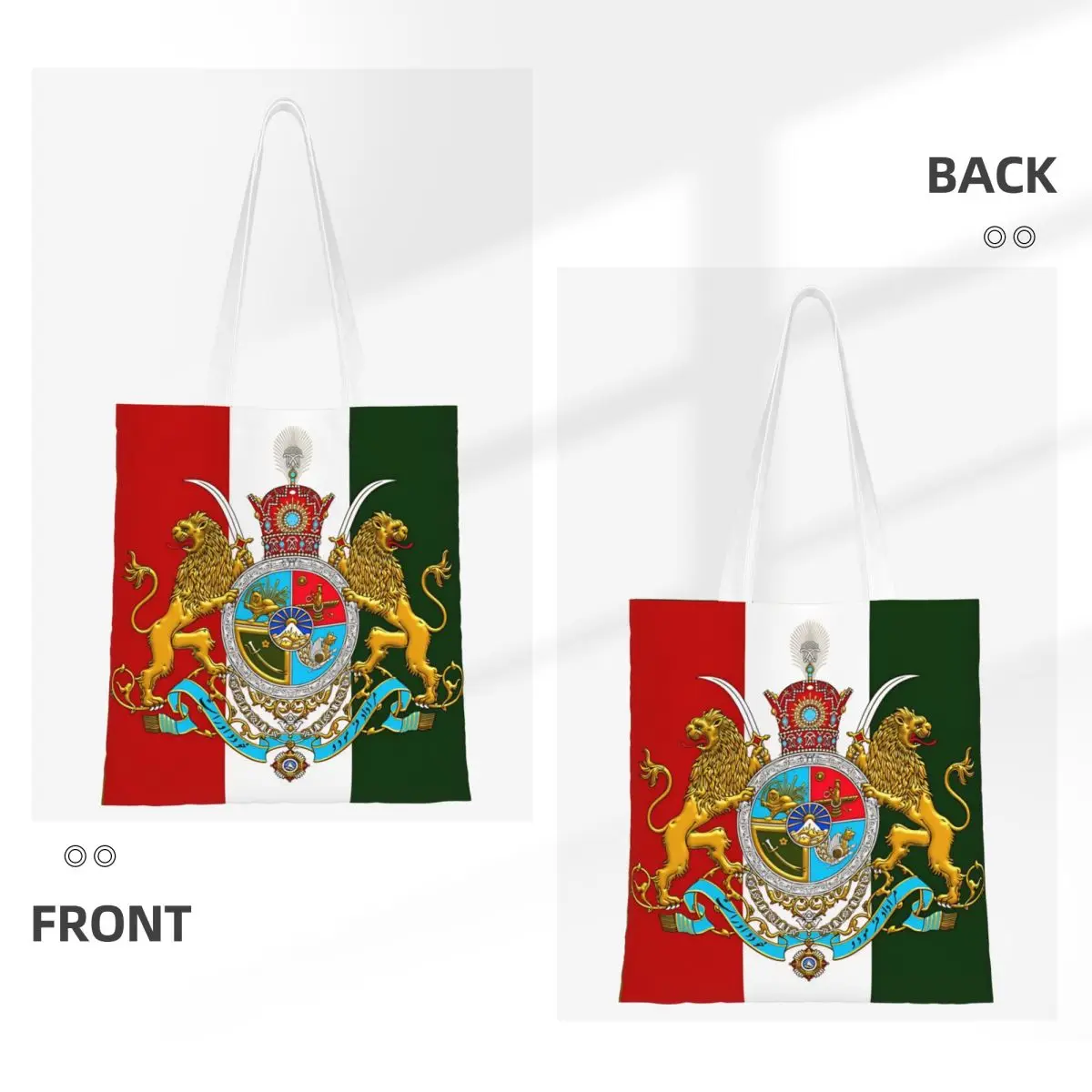 Iranian Imperial Coat Of Arms Of Iran Pahlavi Dynasty Shopper Bag Shoulder Bag Student Office Cloth Tote Bag Elegant Handbags