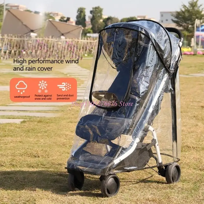 R6FD Baby Strollers Rain Cover Windproof Pram Cart Protective Sleeve Case for Outdoor Use