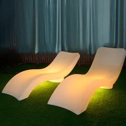 Pool Chair Beach Bed Chair Outdoor Leisure Hotel Villa Beach Lounge Area S-shaped Lounge Chair