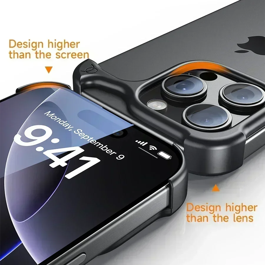 Anti-drop Phone Case Ultralight Pulse Luxury 13 14 15 16 Pro Max 16 Pro Plus Arc Aluminum Metal Bumper iPhone Custom Decoration