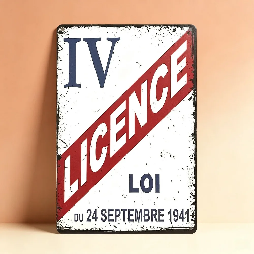 CIFBUY Vintage Aluminum Wall Art Waterproof Durable 1941 License IV Plaque for Home Bar Garage Farmhouse Decor