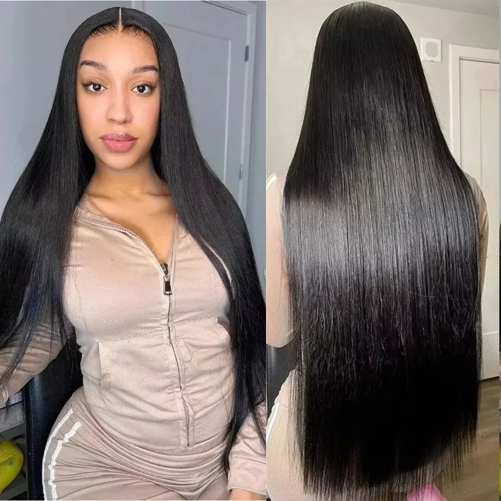 

36 Inches Straight Wigs Human Hair 13x4 Lace Frontal Wigs Natural Color Hd Lace Frontal Human Hair Wigs For Women