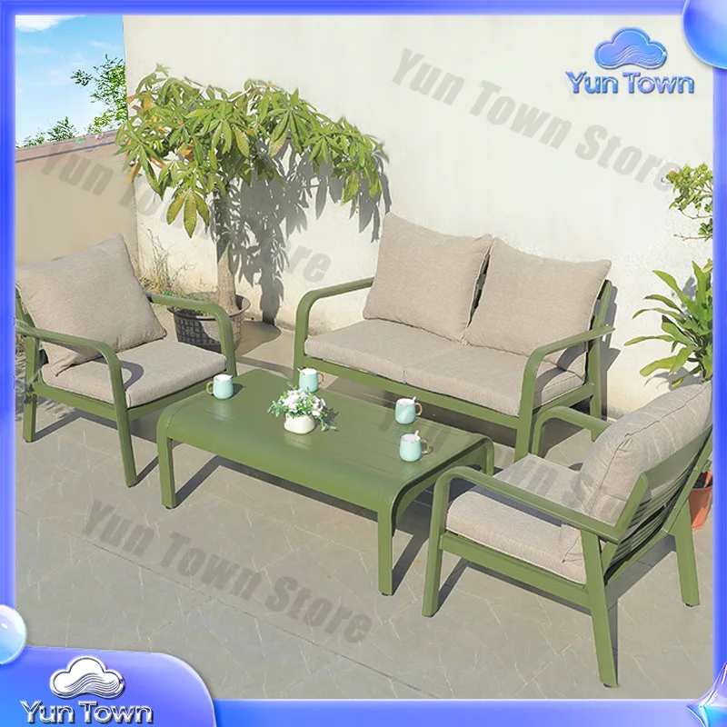 Outdoor sofa Nordic villa outdoor garden open-air balcony all aluminum alloy furniture courtyard sofa coffee table