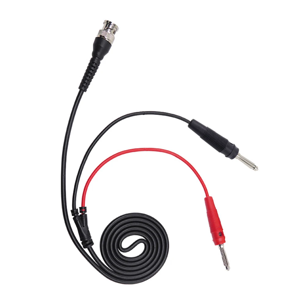 P1008A 120CM BNC To Dual 4MM Stackable Banana Plug Test Lead Probe Cable For Oscilloscope Signal Generator 5A Connect Cable