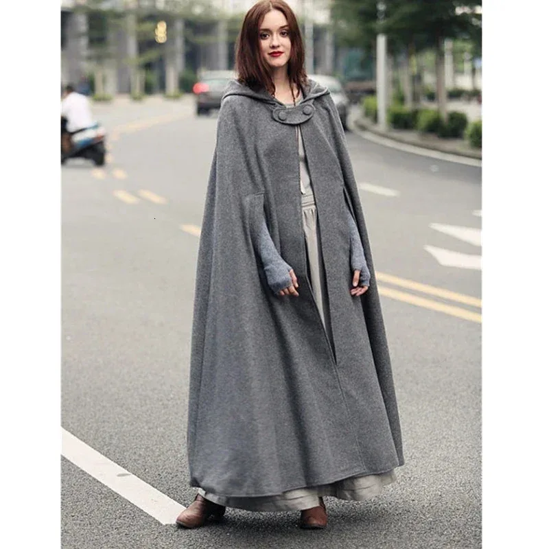 

Cosplay Vintage Medieval Gothic Hooded Cloak Thin Coat Women Vampire Devil Creed Capes Pirate Robes Halloween 6 Colors