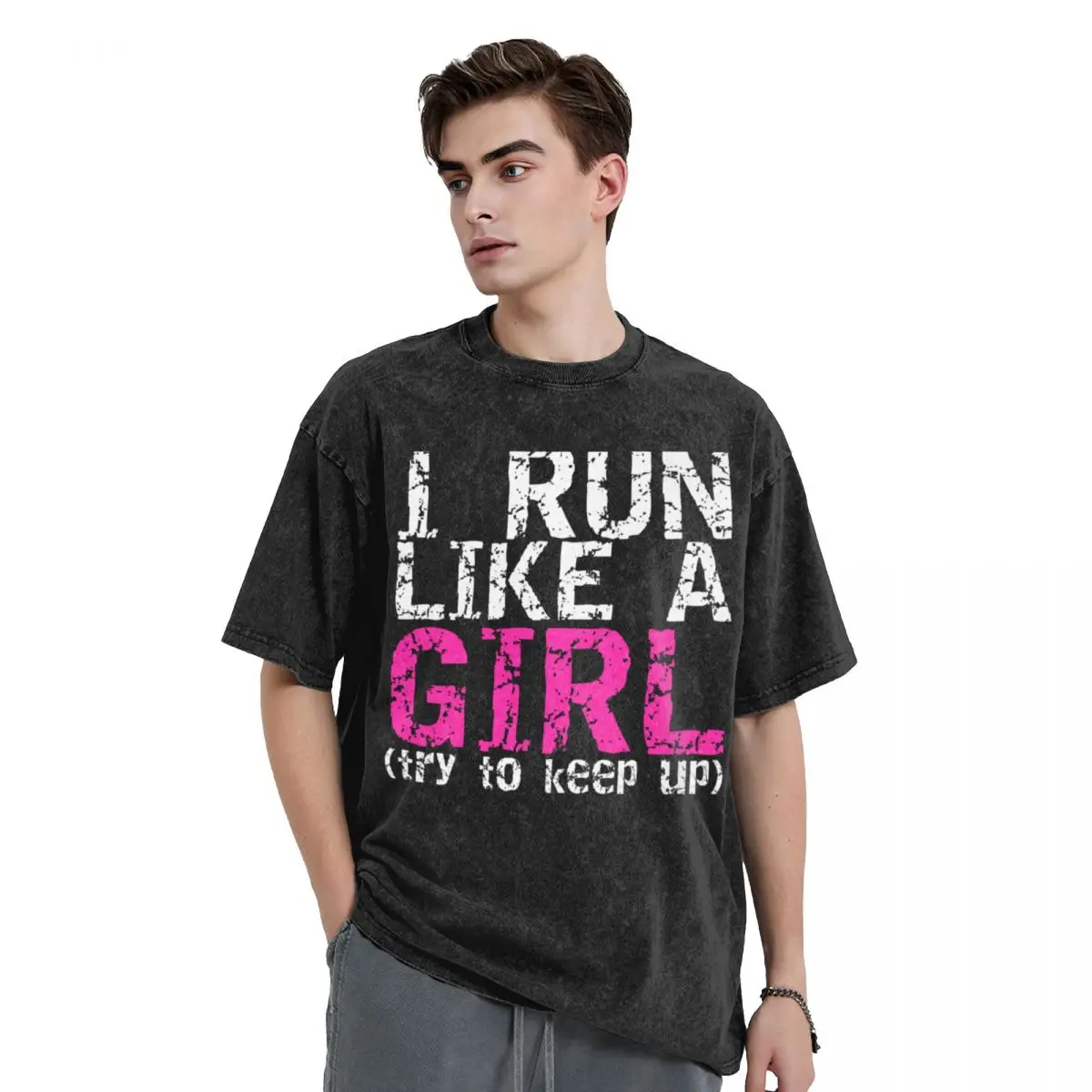 

Run Like a Girl T-Shirt boys whites aesthetic clothes quick drying men clothes