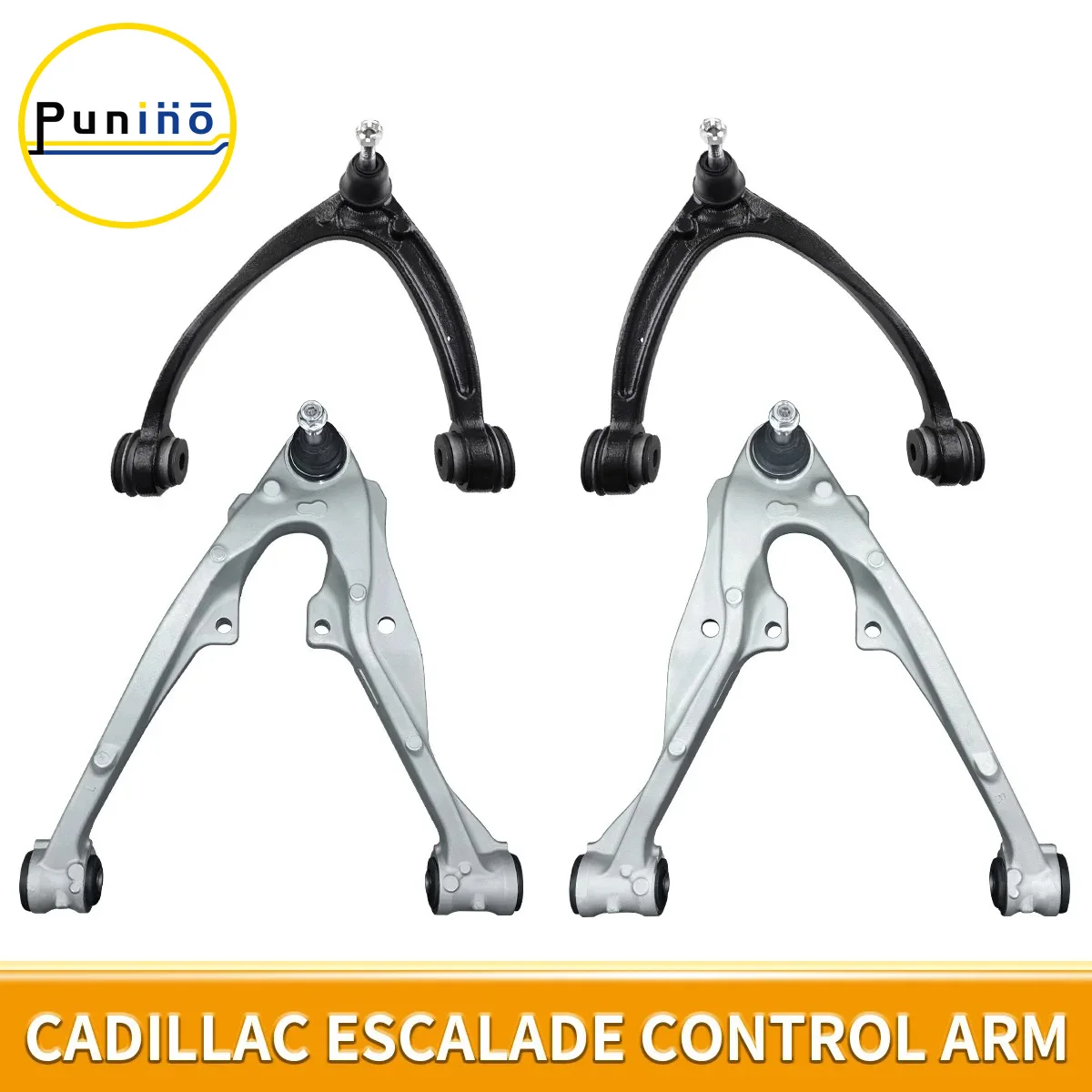 Punino 4pcs Front Upper Lower Control Arm Kits for Cadillac Escalade Chevrolet Silverado 1500 GMC 2007 2008 2009 - 2013 2014