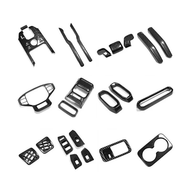 

23Pcs For Chery Jetour T2 Traveler 2023+ Interior Kits Car Accessories ABS Protective Decoration Carbon Fiber Pattern