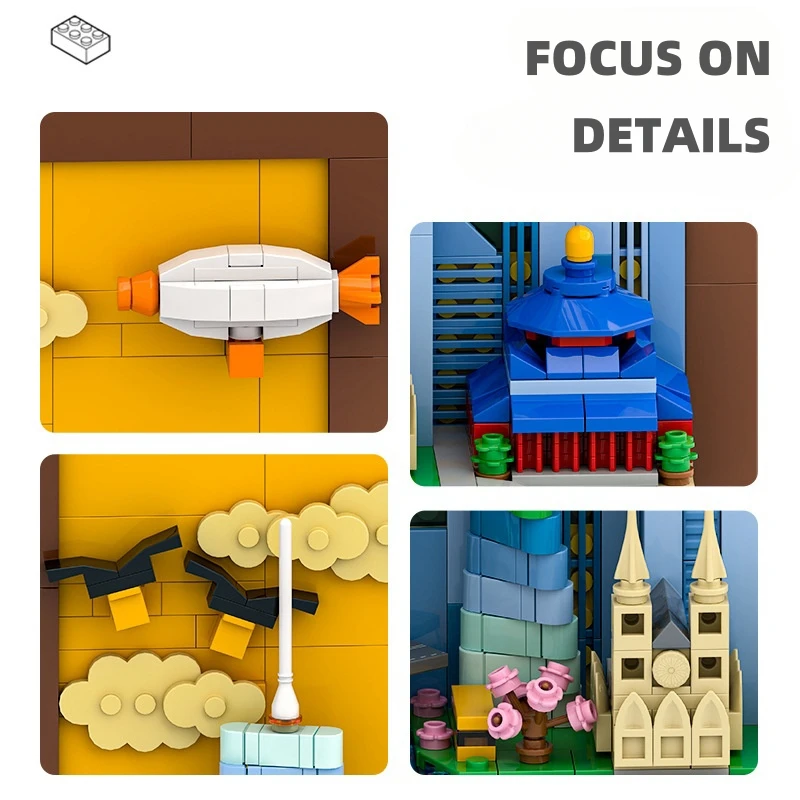 Bloques de construcción de postales de ciudad de China Guangzhou, pintura artística para colgar en la pared, juguete de ensamblaje de partículas pequeñas, decoración del hogar, 596 Uds., 49220