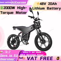RANDRIDE DM711 Electric Bike 20 Inch Fat Tire BikeEU Warehouse Bicycle Dual Motor 2000W 20Ah Electric Dirt Bike Dual Disc Brakes