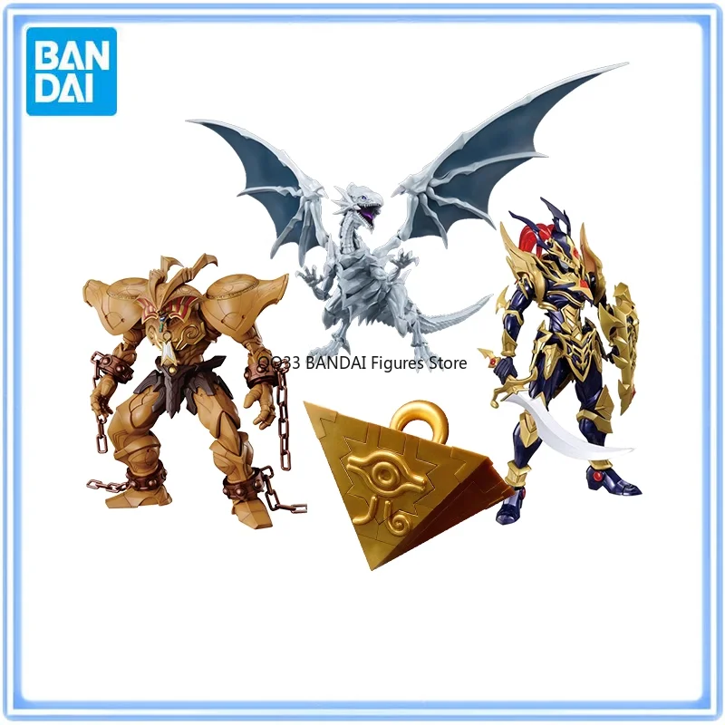 BANDAI Original Yu-Gi-Oh! Sennen Item Blue-Eyes White Dragon Black Luster Soldier Exodia Action Figure Assembly Model Ornaments