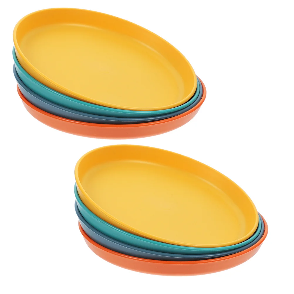 

8pcs Shallow Cat Food Bowl Plastic Wide Pet Feeding Dish Anti Whisker Stress Kitten Wet Food Container For Small Cats Pet