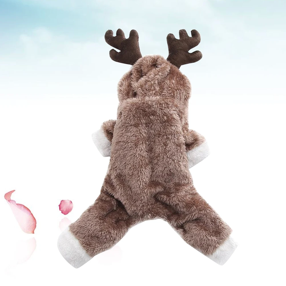 Fashionable Elk Design Winter Sweatshirt for Dogs Double Thickened Warm Soft Pet Clothes Ideal for Walking Photo Taking Dog