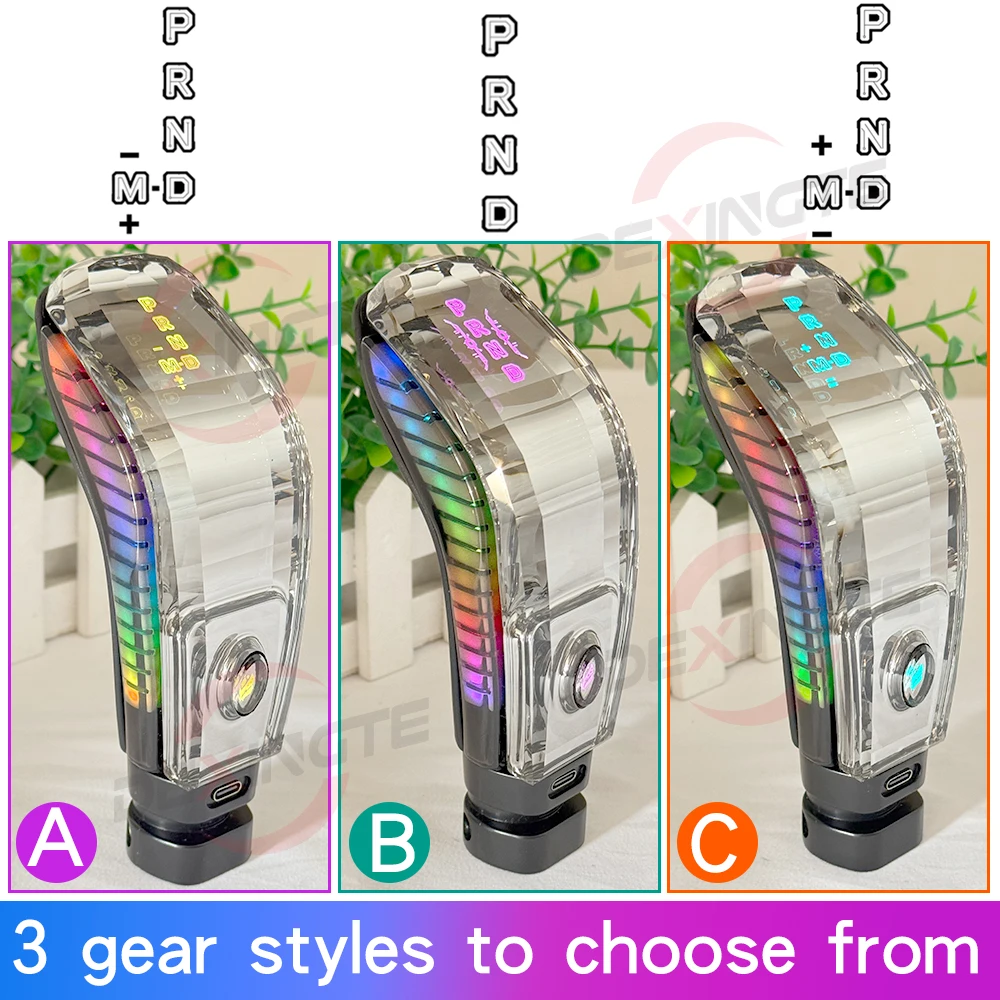 

LED Crystal Car Gear Shift Knob Shifter Lever Handball for Renault Koleos 2016-2021 Kadjar Megane 4IV 2017-2020 with LED Lights