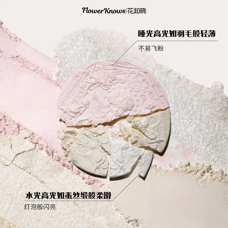 Flower Knows Little Angel Series Rozświetlacz Relief Matte Shimmer Face Body Shimmer Powder Makeup maquillage