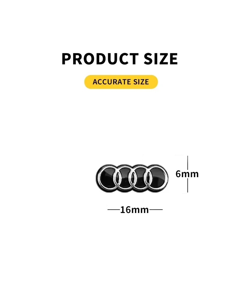 Car Badge Emblem Sticker Car Control Key Logo For Audi A1 A3 A4 A5 A6 A7 A8 B5 B6 B7 C5 C6 C7 D2 D3 Q2 Q3 Q5 Q7 TT Accessories