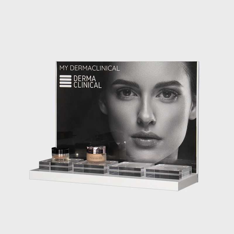 

Wholesale Acrylic Skincare Oil Product Display Racks Makeup Perfume Displays Cosmetics Lipstick Display Stand