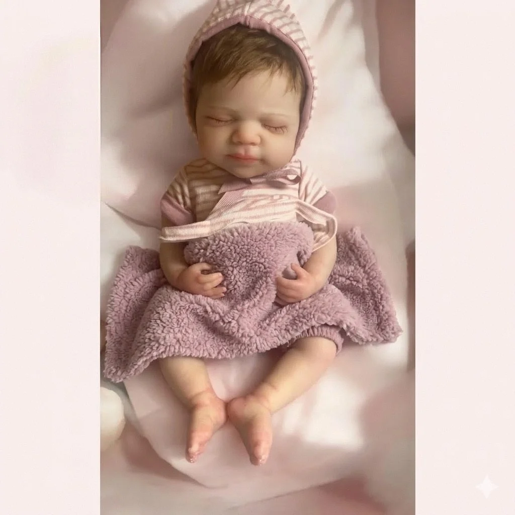 Pascale 33cm Washable Full Body Silicone Bebe Reborn Girl Doll With Rooted Hair  Open Mouth Soft Touch Lifelike Newborn Doll