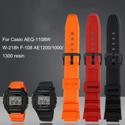 High quality rubber strap for Casio Watch W-218h / F-108 AE1200 / 1000 / 1300 resin silicone watch band 18mm