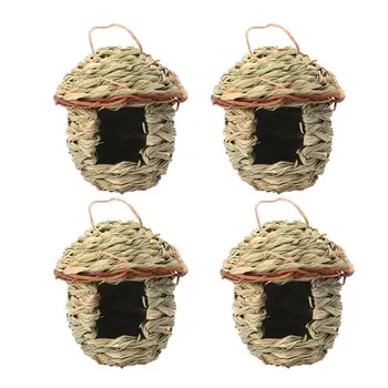 天然藤條手工編織鳥巢,環保戶外懸掛式鳥屋,適用於花園裝飾、小型動物棲息地、寵物之家 10 最佳銷售 鳥巢 - №10