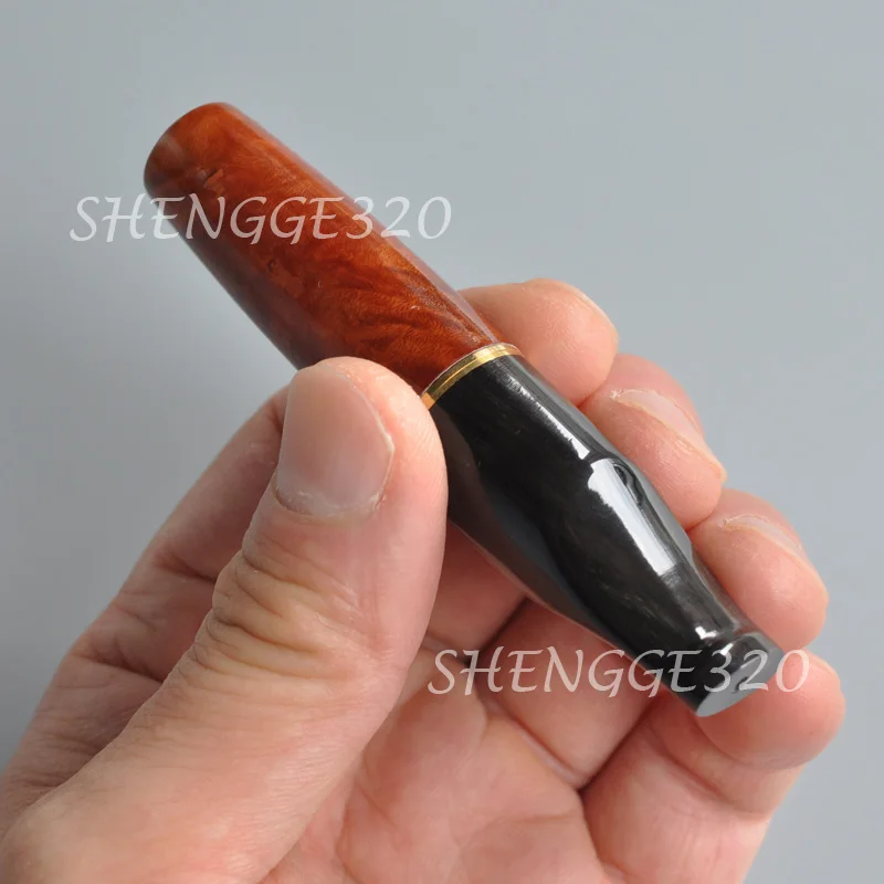 موسع أنبوب تدخين خشبي ، حامل سجائر ، ساق قرن الثور ، جذر بريار ، حجم كبير ، فلتر 9. #6