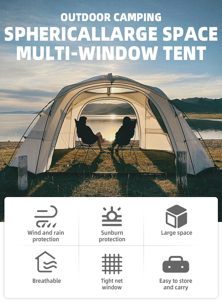 Multi Window Outdoor Tents Luxury Canvas Picnic Tent Portable Ball Tents For Parties Or Weddings