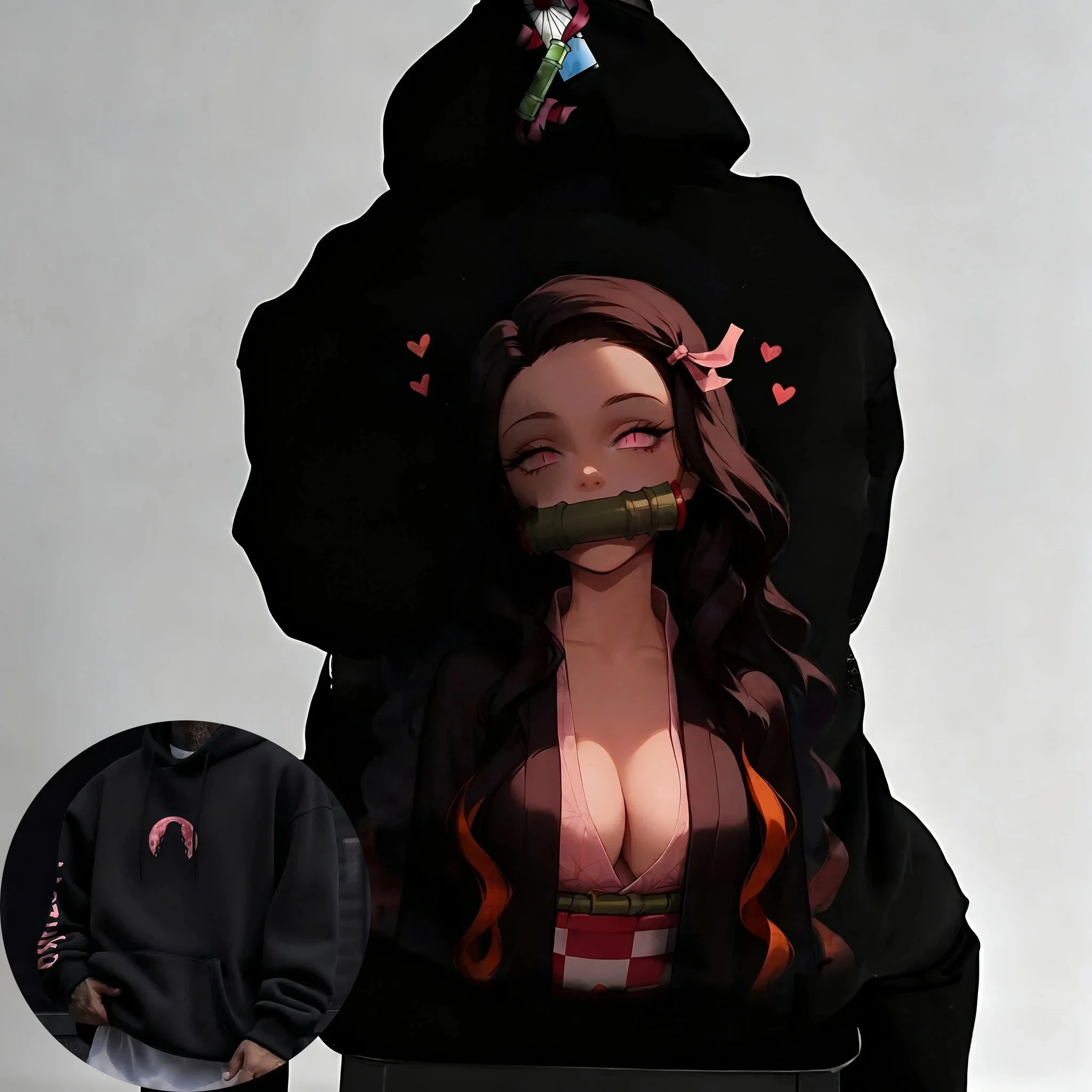 Felpa con cappuccio Ichiro Ichiro Ichiro personaggio Anime Demon Slayer 2025 Autunno Inverno Nuova felpa con cappuccio casual in puro cotone per uomo e donna