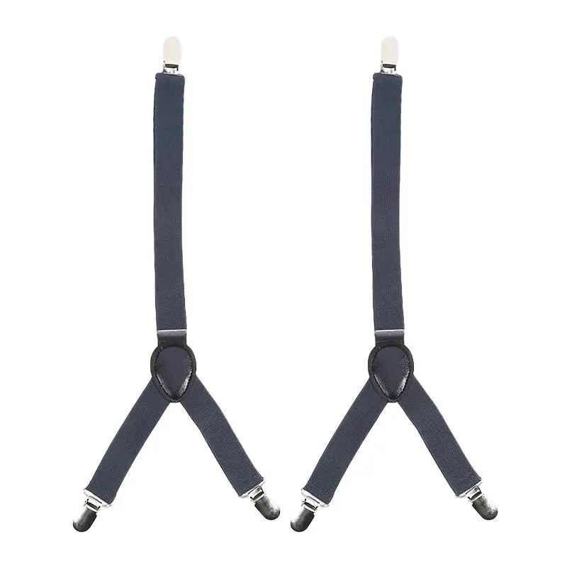 2Pcs Adjustable Elastic Shirt Stays Men Business Classic Anti-Wrinkle Non-Slip Locking Clamps Garter Shirts Holder Solid Color