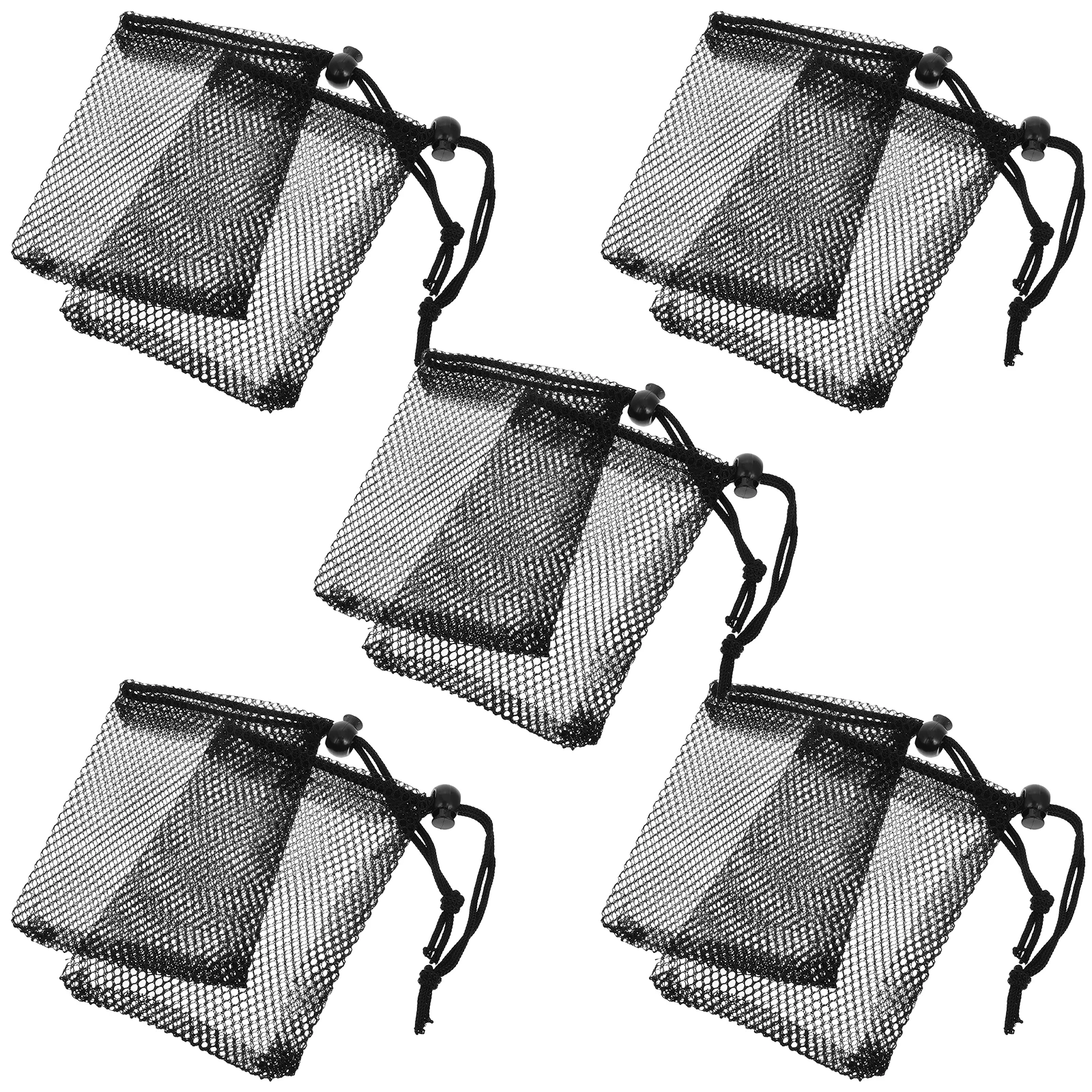 

Mesh Storage Bag Drawstring Adjustable Ball Bags Cinch Carbon for Aquarium Black