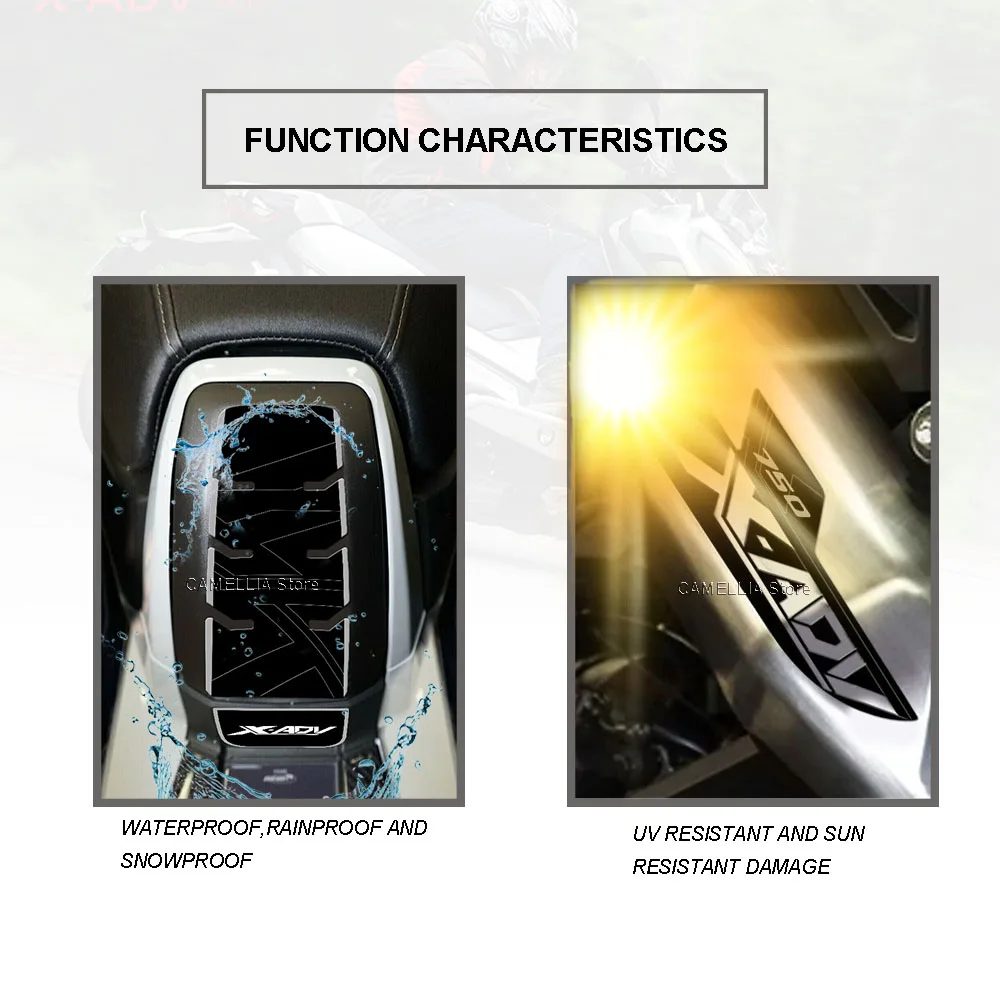 Motocicleta Pedal Protector Adesivo, Resina Epóxi 3D, Impermeável, X-ADV75, Proteção Adesivo para X-ADV750