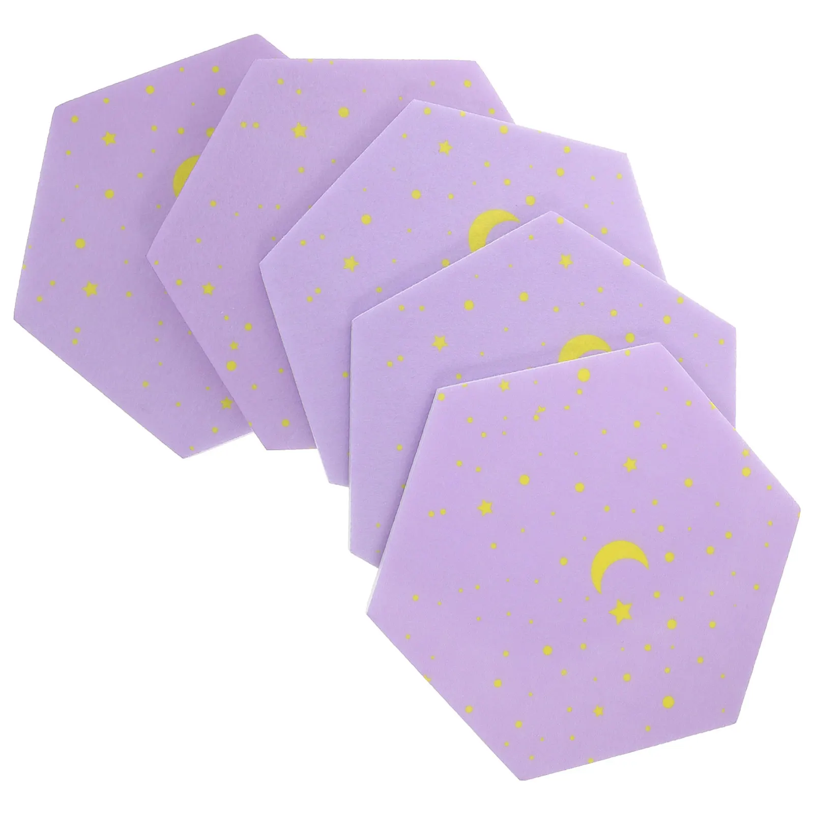 

5Pcs Hexagon Felt Boards Soft Soundproofing Wall Decorative Message Board for Office Classroom DIY Projects