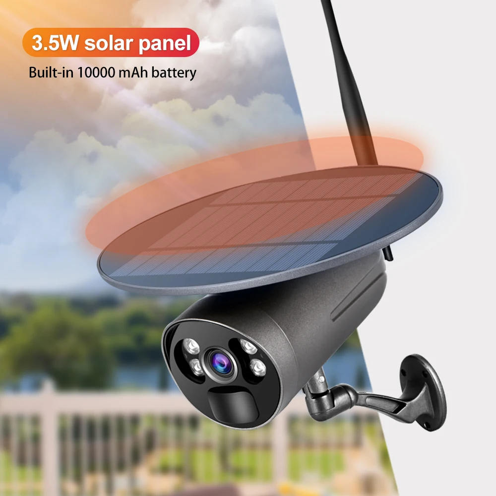 2MP 1080P Tuya Solar Power Metal Case Outdoor IP Bullet Camera Low Comsunption Home Security CCTV Monitor