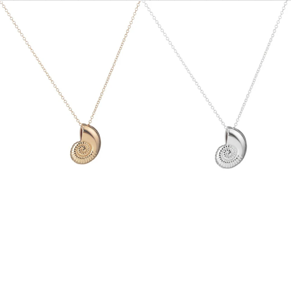 

Sea Snail Pendant Necklace Copper Material Durable Safe Small Gift Women Daily Use Jewelry Accessories