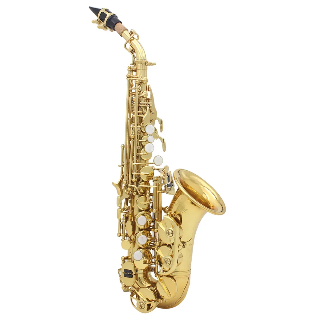 SLADE Gold Saxophone Brass Bb Soprano Saxophone with Box Cleanning Cloth Reed Clip Strap Brush Gloves Parts for Beginners