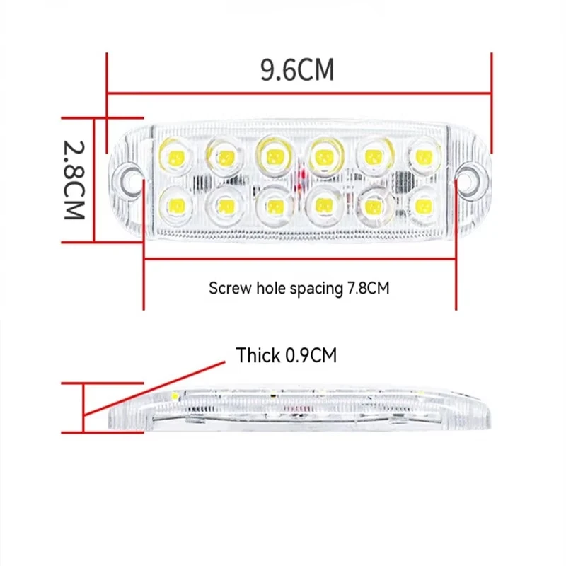 12 فولت 24 فولت 12LED مقطورة شاحنة أضواء التخليص ستروب الجانب ماركر مصباح الضوء الخلفي بدوره إشارة الفرامل وقوف السيارات تحذير اكسسوارات السيارات