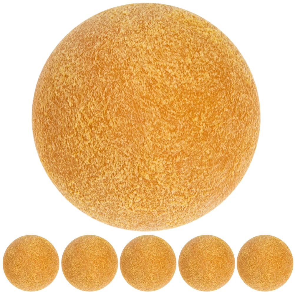 6 Pcs 36mm Yellow Plastic Table Soccer Foosball Replacement Balls for Desk Game Accessories Stable Mini Football Table