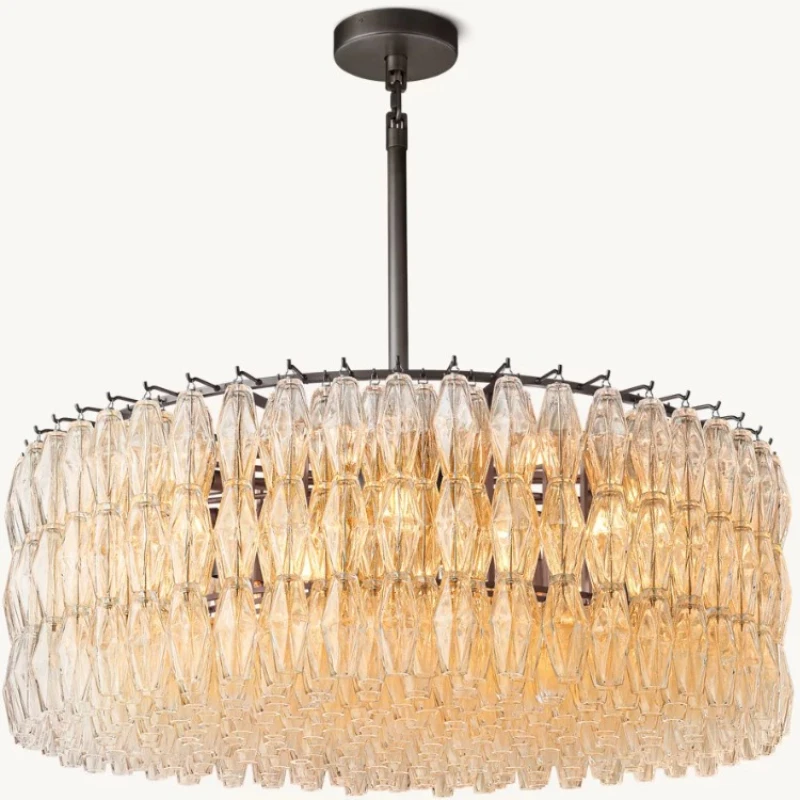 

American living room chandelier light luxury villa hotel bed and breakfast restaurant creative simple Italian glass chandelier