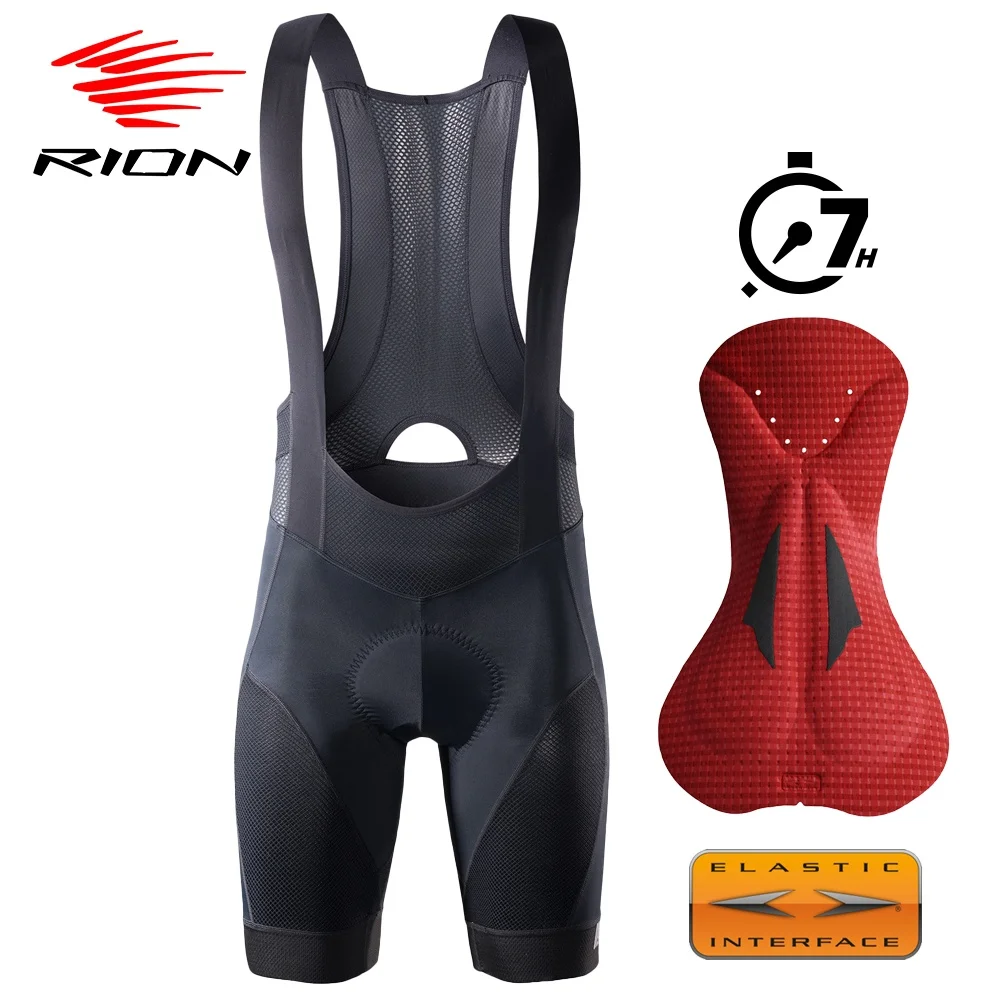 RION Men's Cycling Shorts Mountain Bike MTB Tights Padded Bicycle Clothing Elastic Interface 7 Hours Long Distance Road Riding