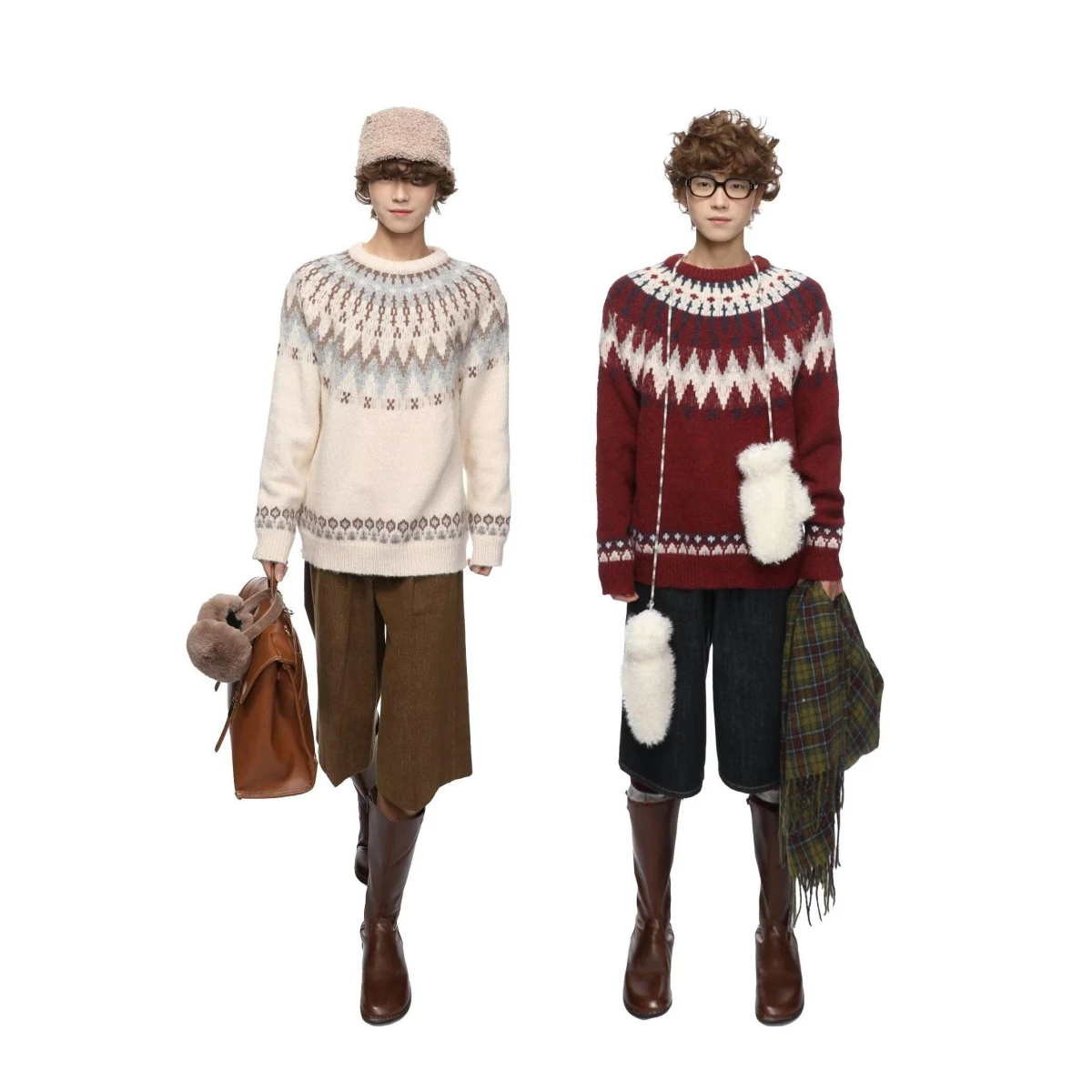 

Fall Winter V-Ne Knitted Cardigan Men's Color Casual Sle Loose Fit Soft Polyester Long Sve Outerwear Coat