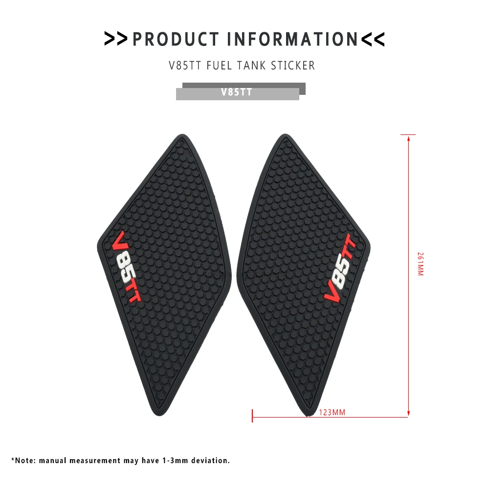 For Moto Guzzi V85TT V85 TT Motorcycle accessories Non-Slip Side Fuel Tank Stickers Pad Rubber Sticker