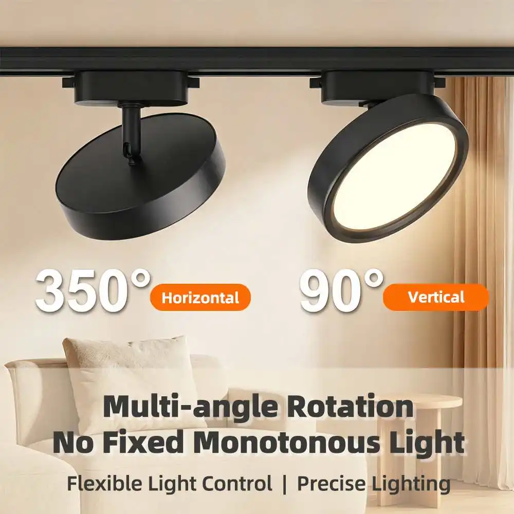 cob-led-トラックライト-15w-アルミ製-350度回転可能-丸型調光可能可動式トラックライト-冷白色-ホームショップ照明