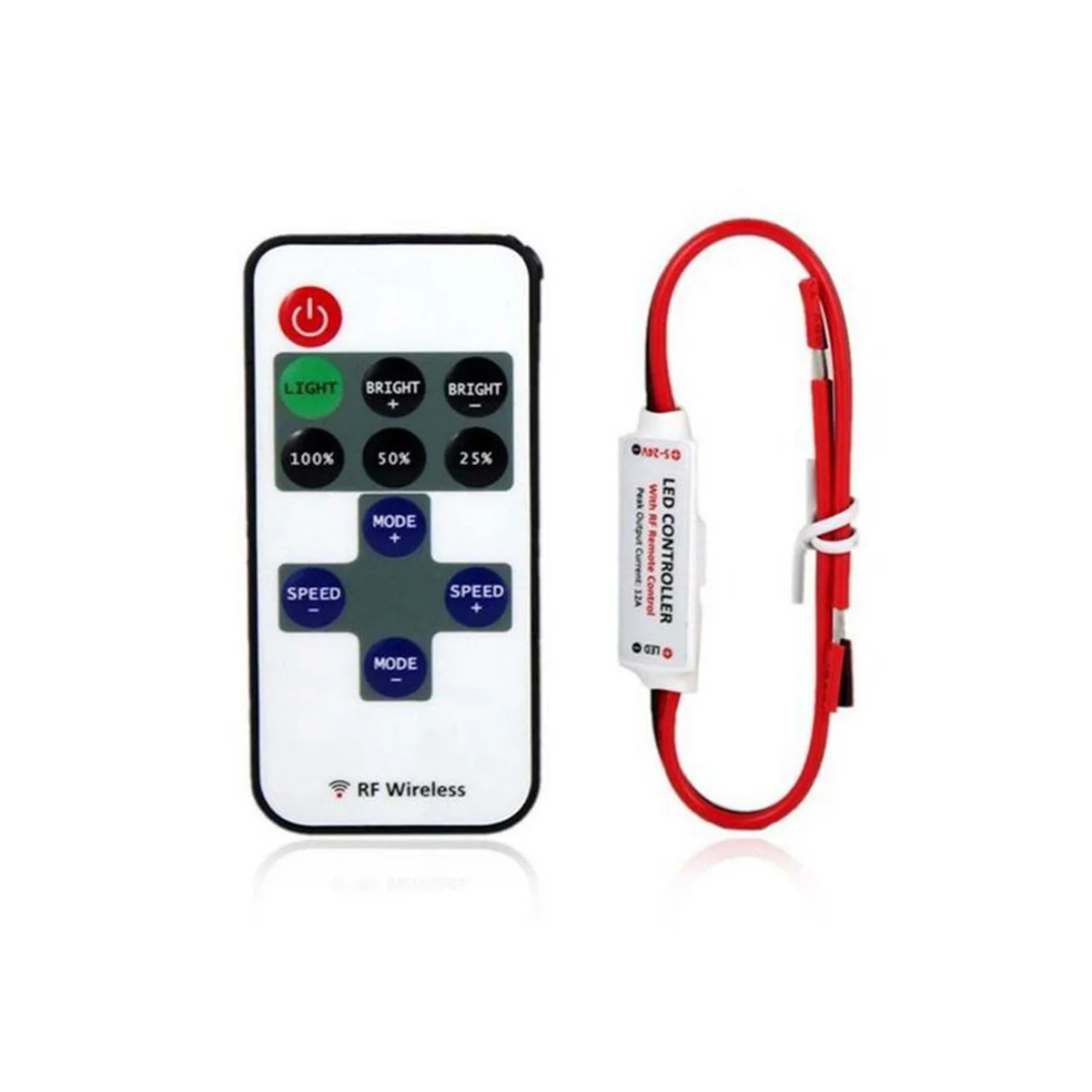 Mini Wireless LED Controller Remote for 5050 3528 5630 3014 Single Color Strip Lights Brightness Adjustment Flash Dim Flicker