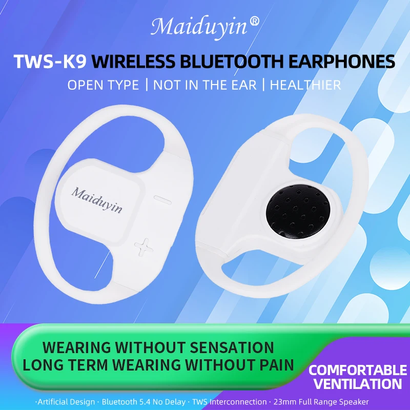 TWS K9 سماعات أذن رياضية بلوتوث 5.4 HIFI Bass سماعات لاسلكية تعمل باللمس حر اليدين سماعة إلغاء الضوضاء سماعة رأس مقاومة للماء