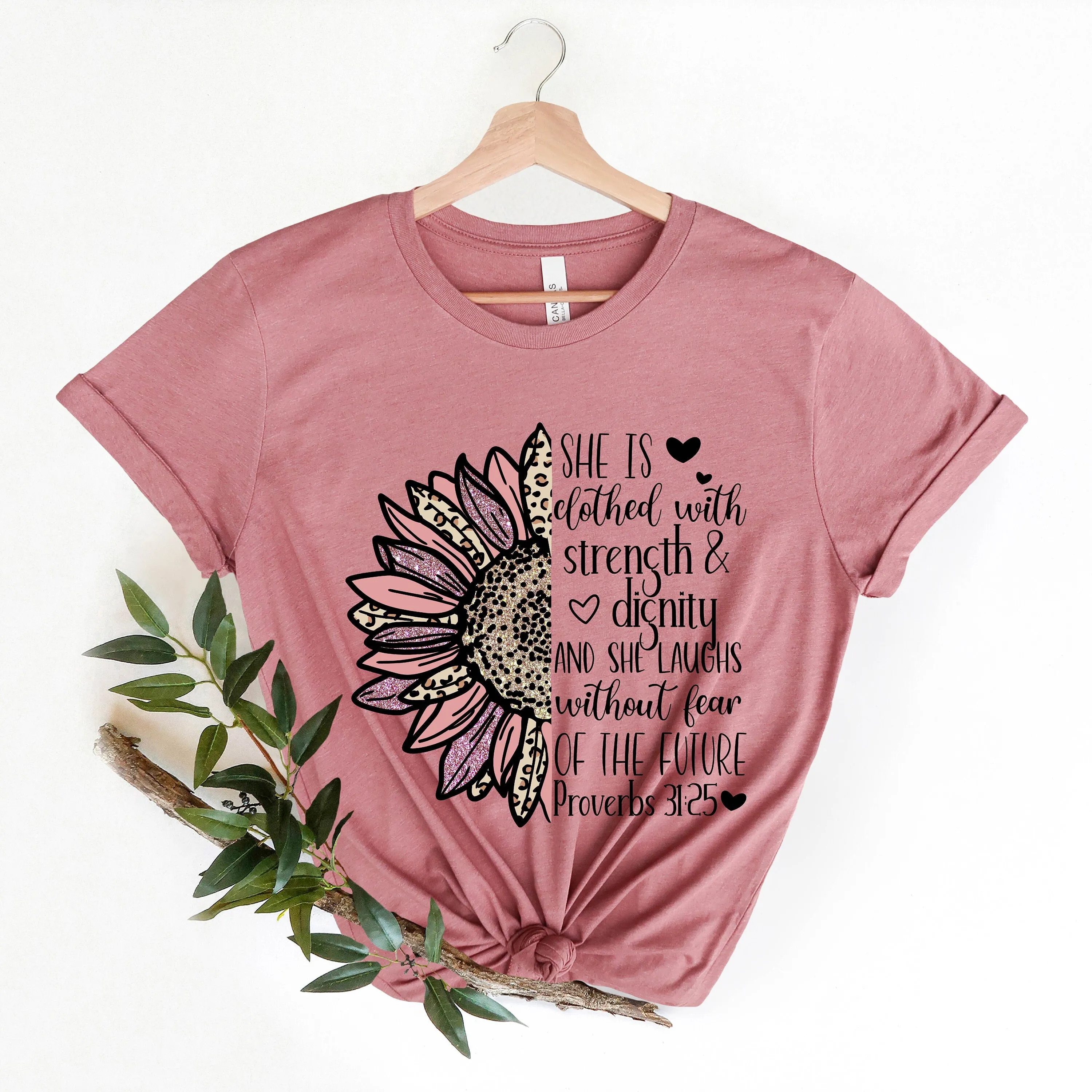 She Clothed In Strength And Dignity Laughs Without Fear Of The Future T Shirt Women Life Sunflower Lover