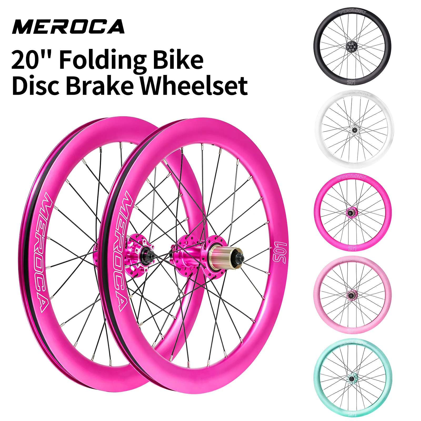 For MEROCA 20 Inch Folding Bike Wheelset 406 451 Disc Brake Upgrade Deep Profile Rim High Profile Hub for Small Wheel Bicycle