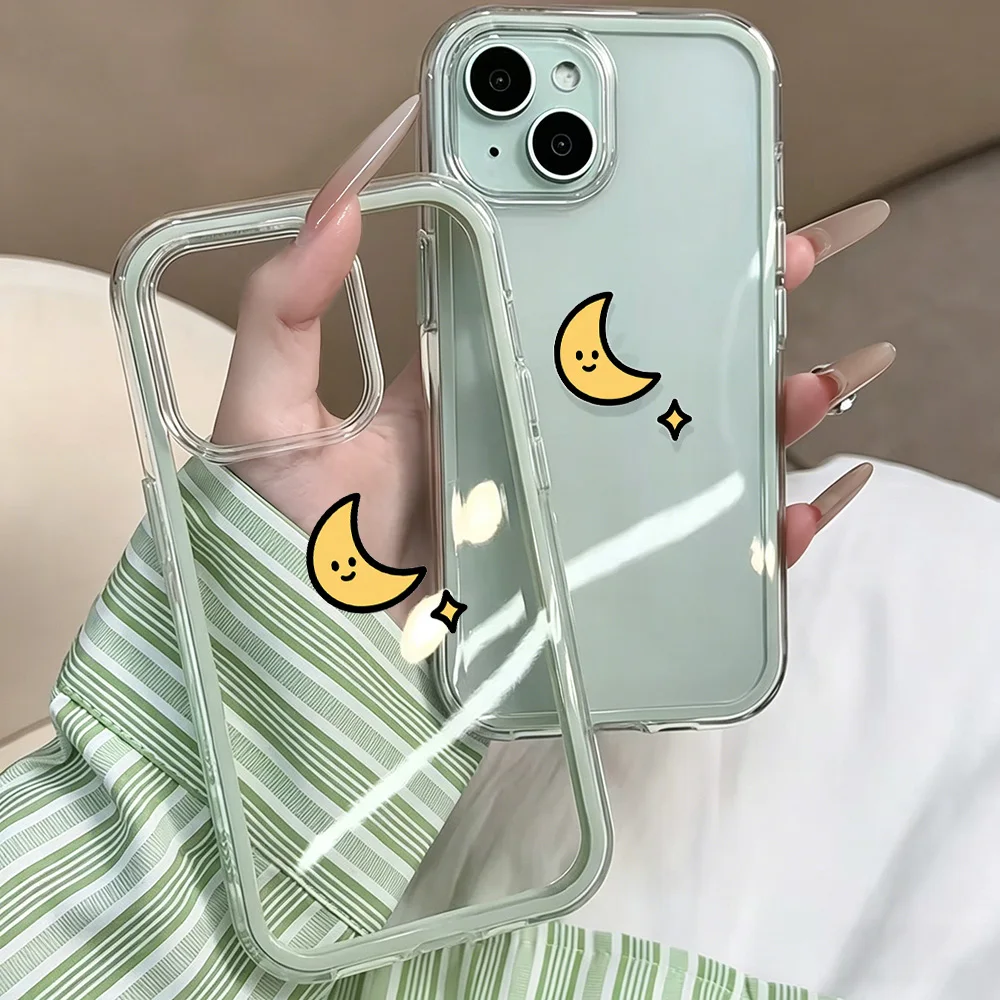 Einfache Mond-Paar-Handyhülle für Samsung Galaxy S26 Ultra S25 S24 Plus S22 S23 Plus FE A57 A54 A55 A16 A15 4G 5G Transparente Hülle – Detail 5