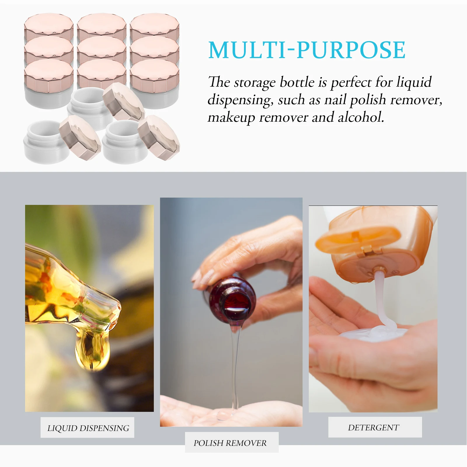 

12Pcs Plastic Refillable Jars Empty Cream Lotion Containers Leak Proof Makeup Storage for Travel Camping